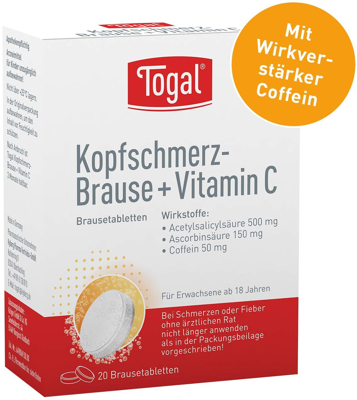 Togal Kopfschmerz - Brause + Vitamin C 20 Brausetabletten
