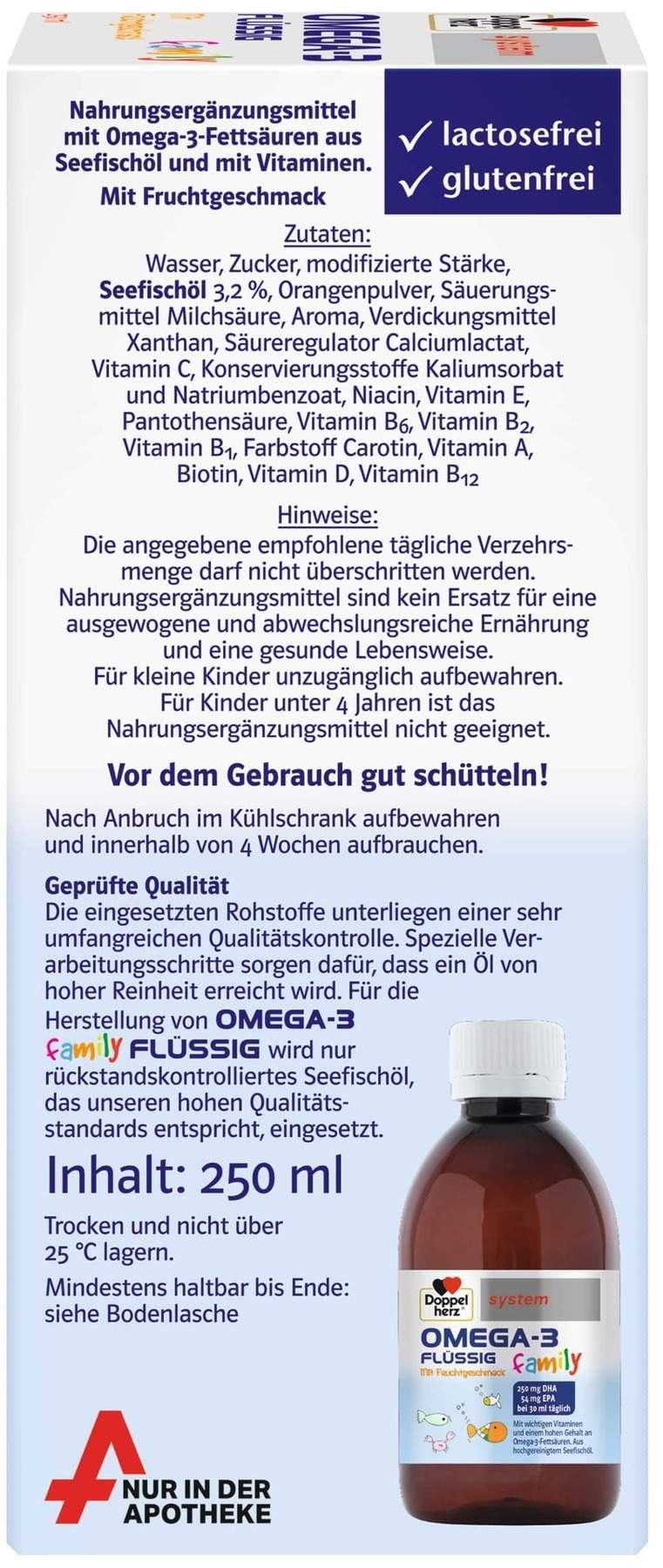 Doppelherz system Omega-3 family flüssig 250 ml Flüssigkeit
