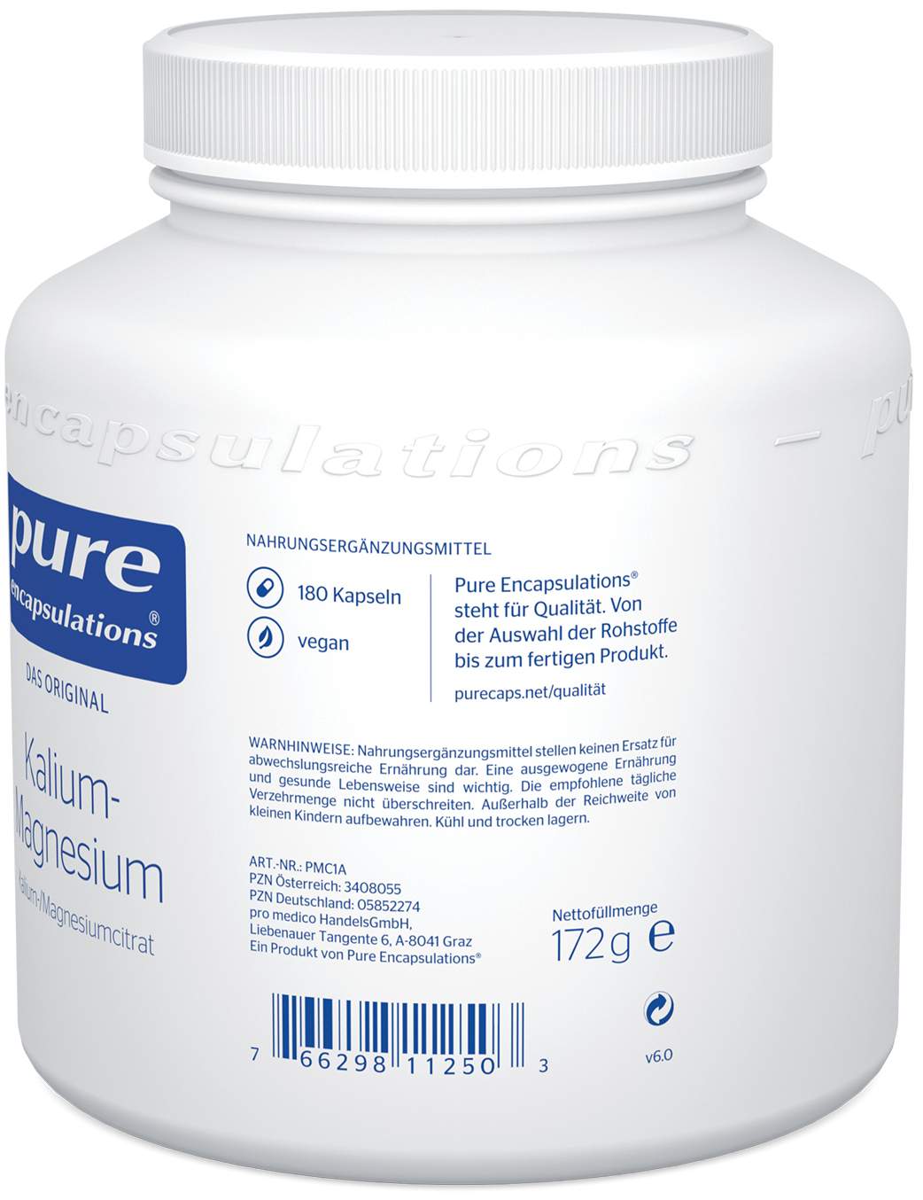 Pure Encapsulations Kalium Magnesium Citrat 180 Kapseln