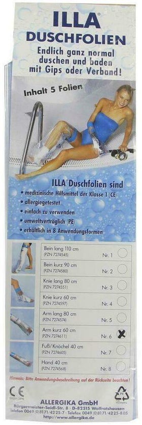 Duschfolien Arm Kurz 60 cm 5 Stück