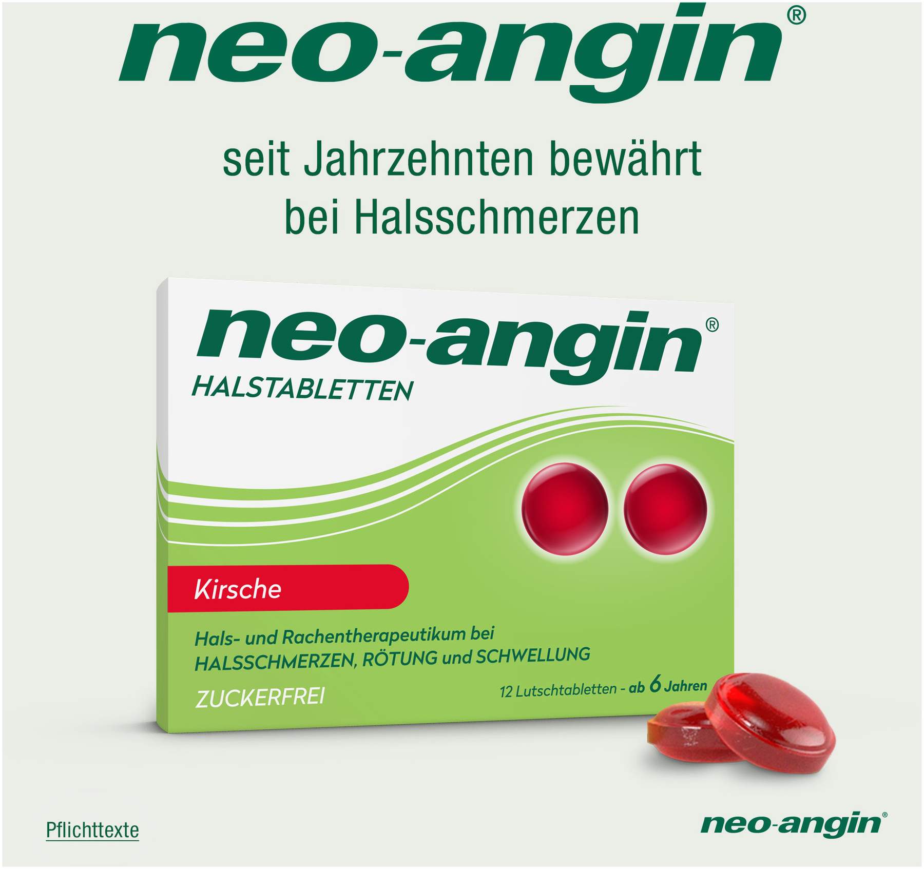 neo Angin Halstabletten Kirsche Zuckerfrei 12 Lutschtabletten