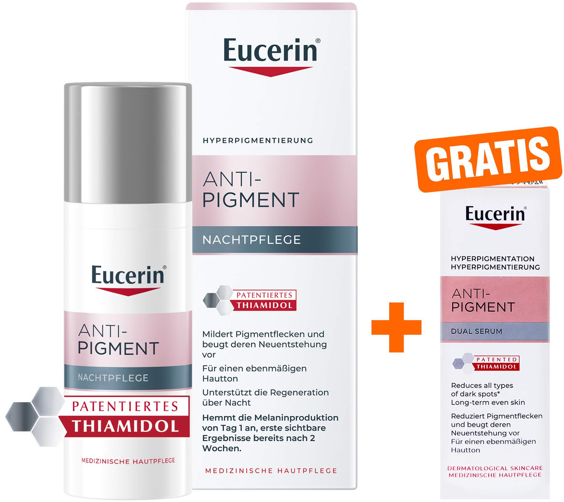 Eucerin Anti-Pigment Nachtpflege 50 ml Creme + gratis Eucerin Anti - Pigment Dual Serum Mini 7 ml
