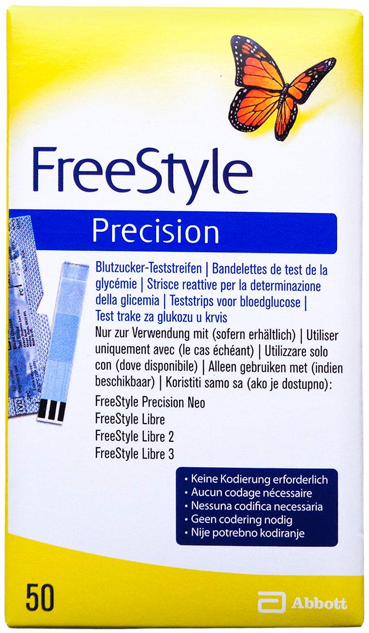 Freestyle Precision Blutzucker Teststreifen Ohne Codierung 50...