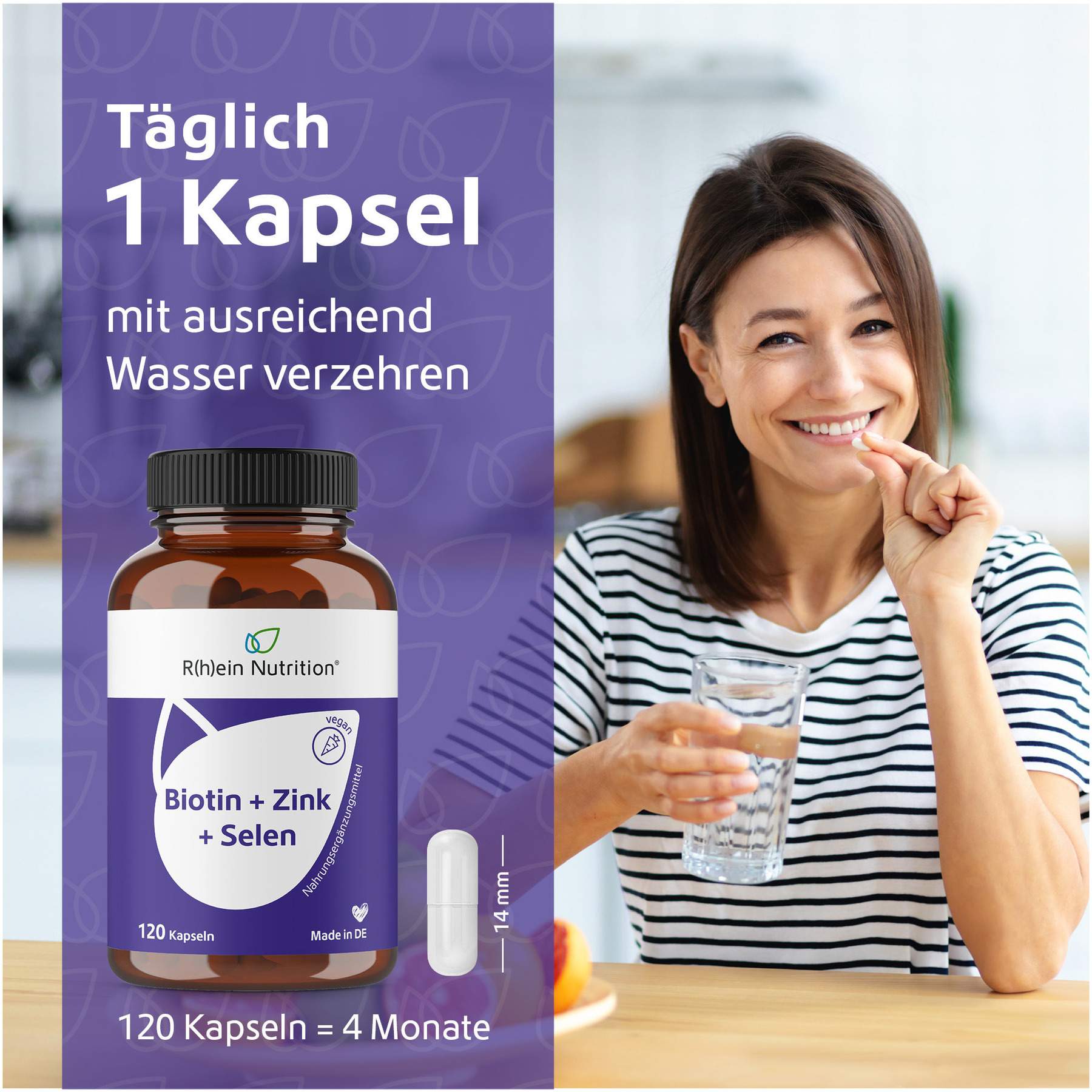 Biotin + Zink + Selen 120 Kapseln