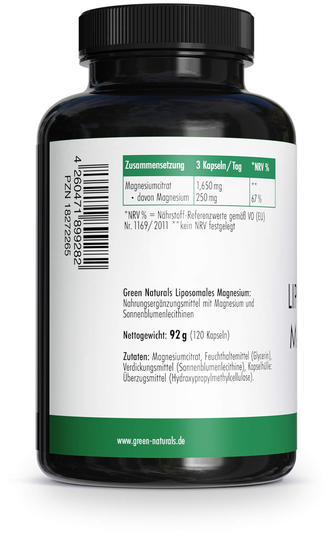 Green Naturals Liposomales Magnesium 120 Kapseln