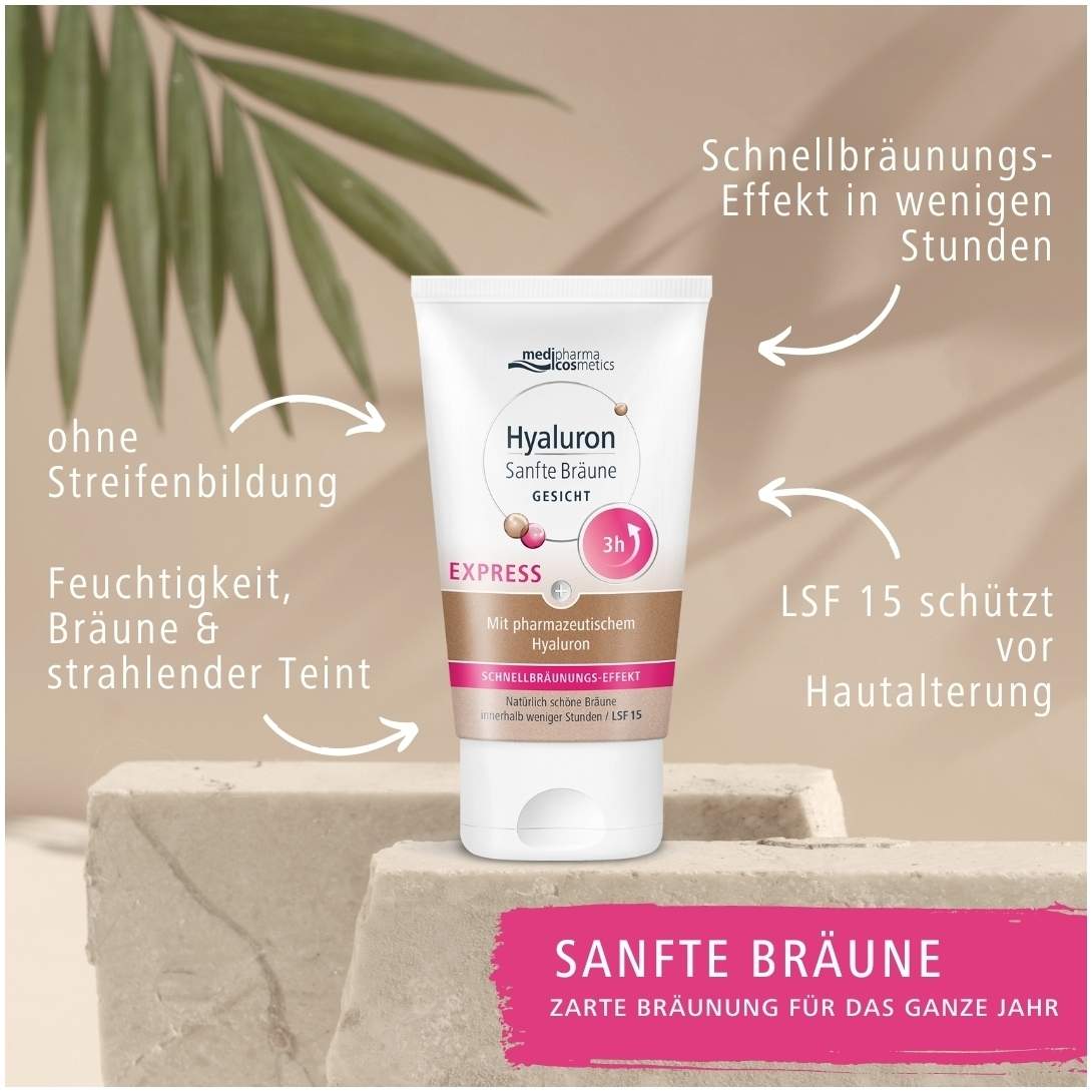 medipharma cosmetics Hyaluron Sanfte Bräune Express Gesichtspflege 30 ml Creme