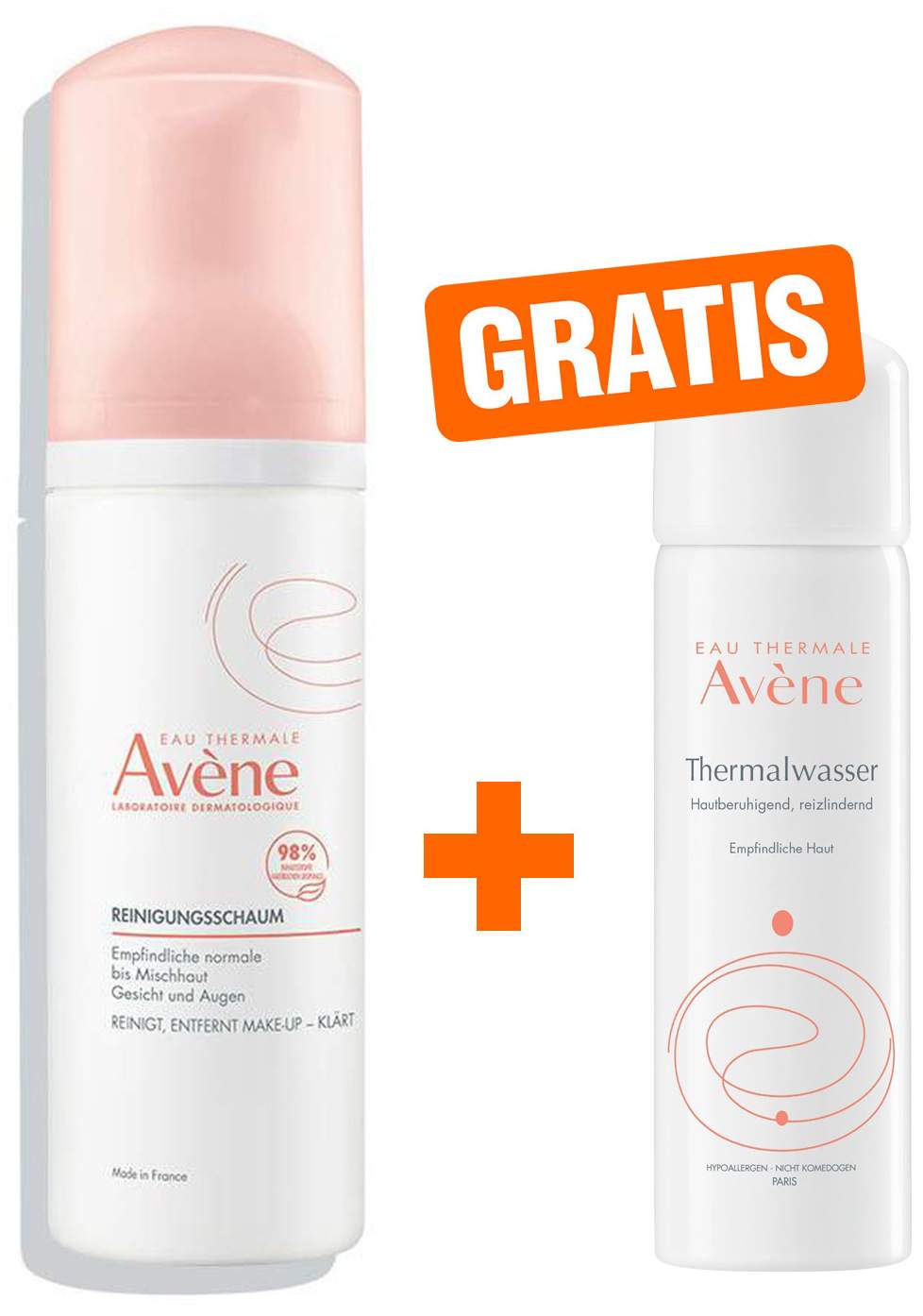 Avene Reinigungsschaum 150 ml + gratis Thermalwasser Spray 50 ml