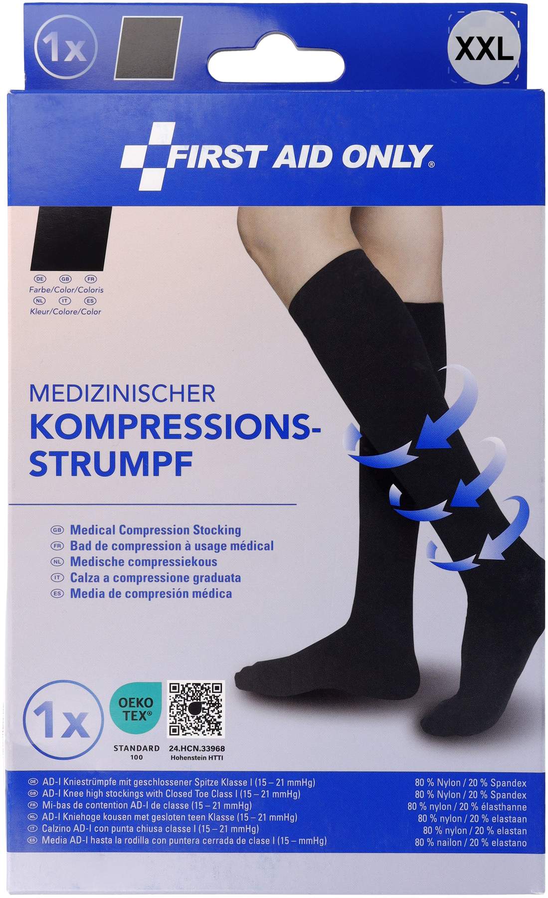 Medizinischer Kompressionsstrumpf, Größe XXL, 1 Paar
