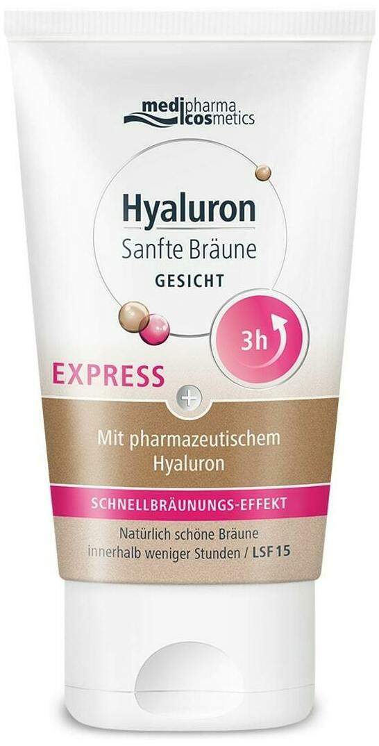 medipharma cosmetics Hyaluron Sanfte Bräune Express Gesichtspflege 30 ml Creme + Express Körperpflege 150 ml Creme