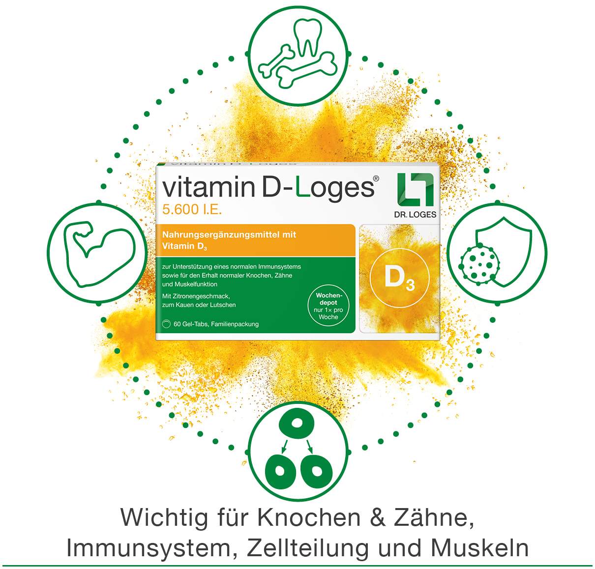 Vitamin D-Loges 5.600 I.E. 30 Kautabletten