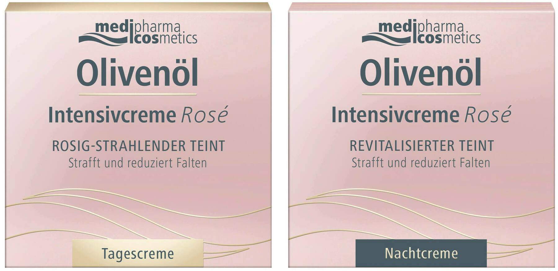 medipharma cosmetics Olivenöl Intensiv Rose Tagescreme 50 ml + Rose Nachtcreme 50 ml