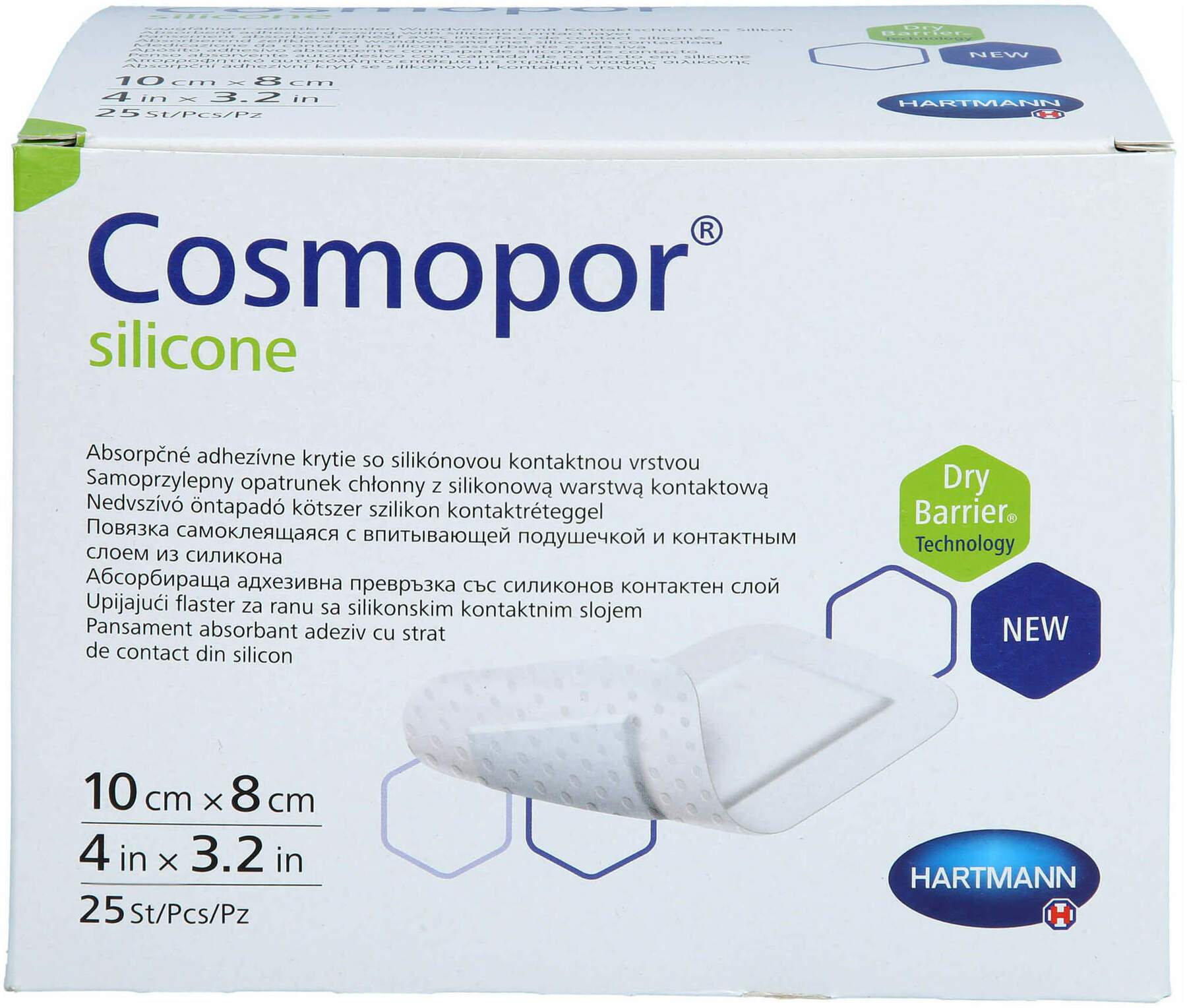 Cosmopor Silicone Wundverband 10 X 8 cm 25 Stk.