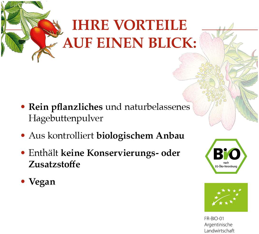 Bio Hagebutten Pulver 250 g