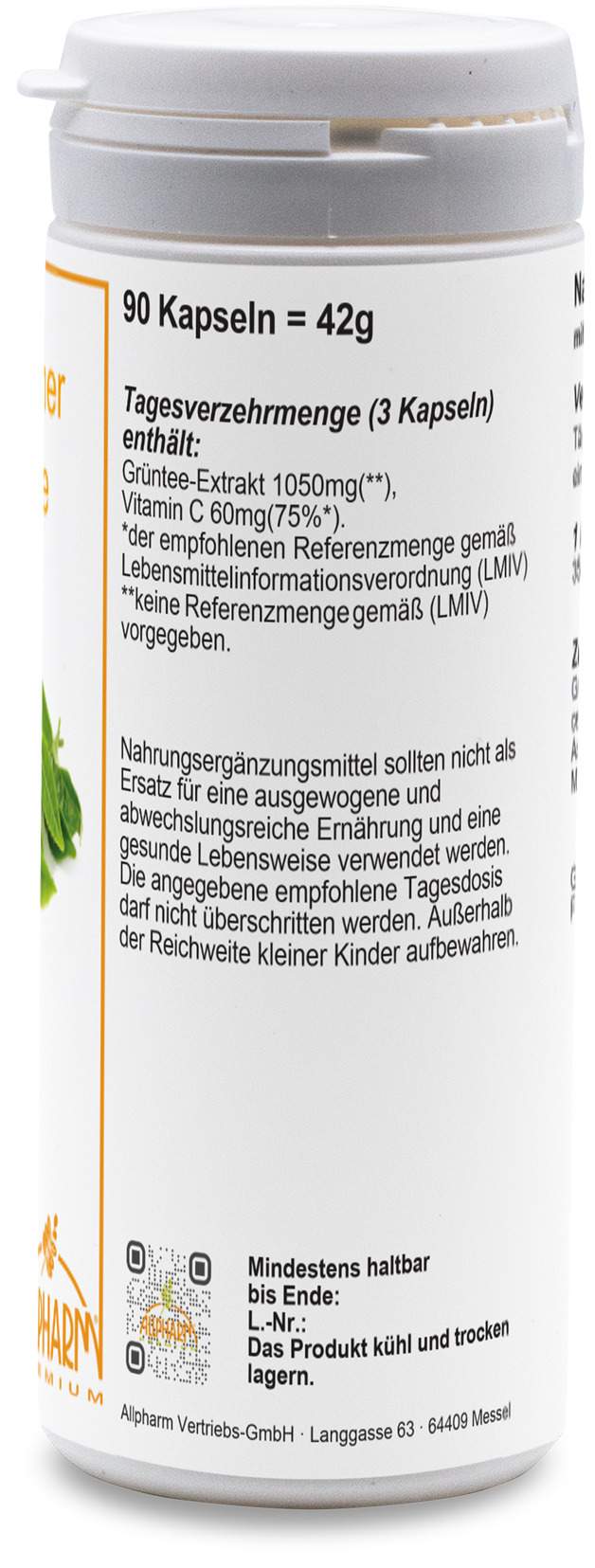 Grüner Tee 90 Kapseln