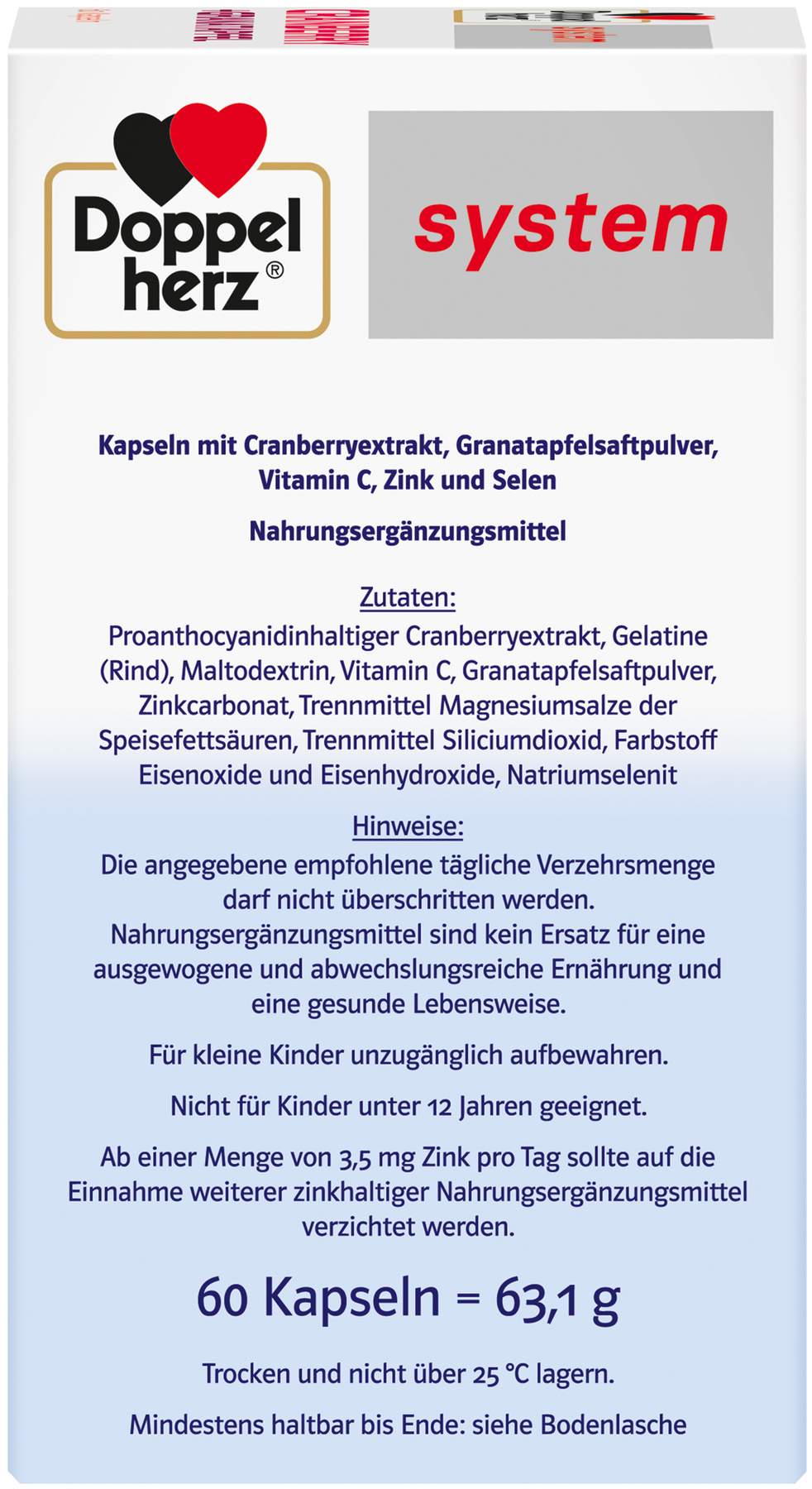 Doppelherz System Cranberry + Granatapfel 60 Kapseln