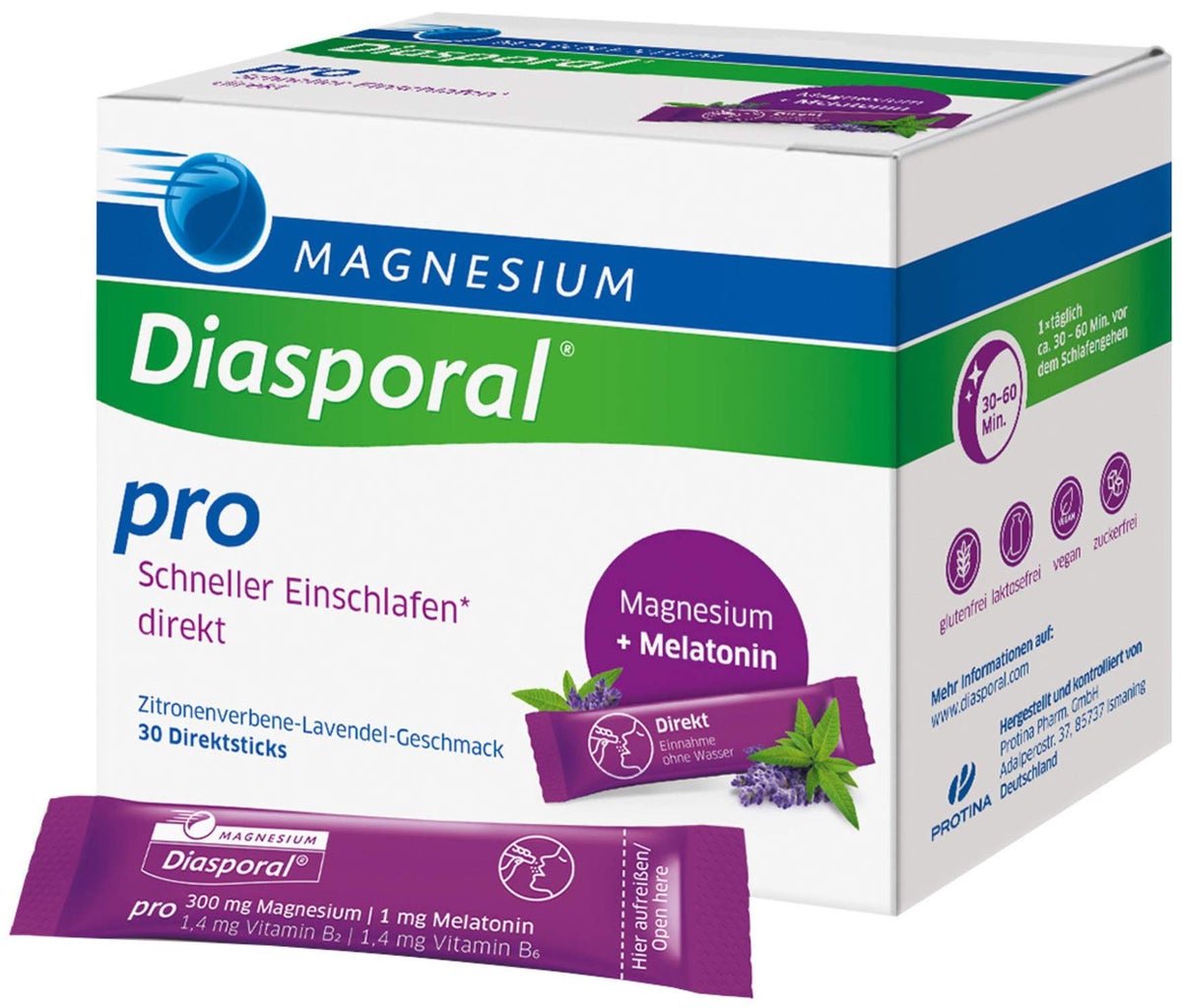Magnesium Diasporal pro Schneller Einschlafen direkt 30 Sticks