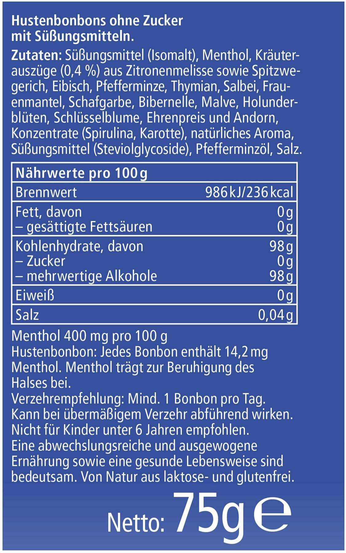 Ricola Menthol Extra Stark Ohne Zucker 75 G Bonbons