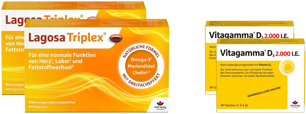 Lagosa Triplex 2 x 60 Weichkapseln + gratis Vitagamma D3 2.000 I.E. 2 x 10 Tabletten