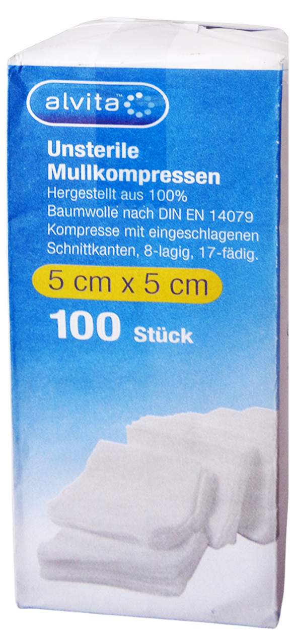 Alvita Mullkompressen Unsteril 5x5 cm