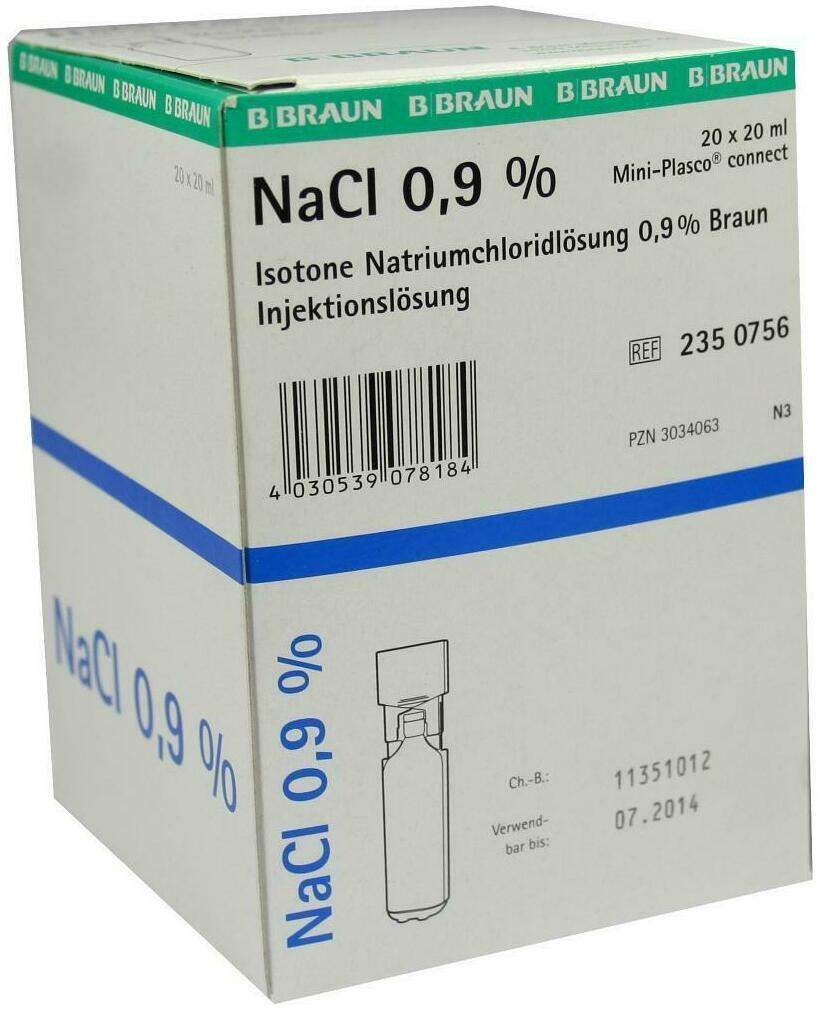 Kochsalzlösung 0,9% Miniplasco Connect 20 X 20 ml