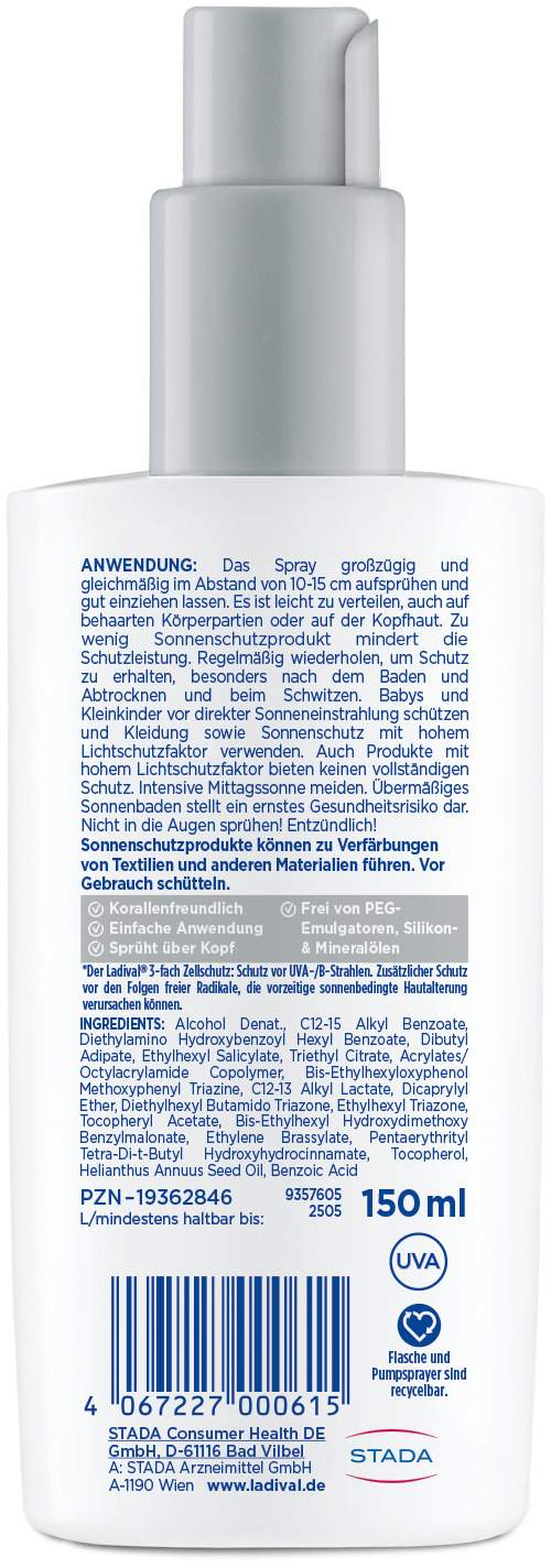 Ladival Aktiv Sonnenschutz-Spray LSF 50+ 150 ml
