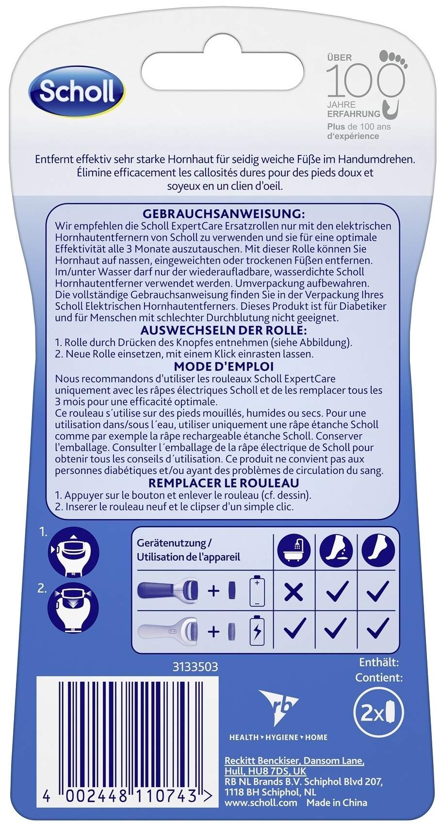 Scholl Velvet Smooth Pedi Wet & Dry 2 Ersatzrollen Extra Stark...