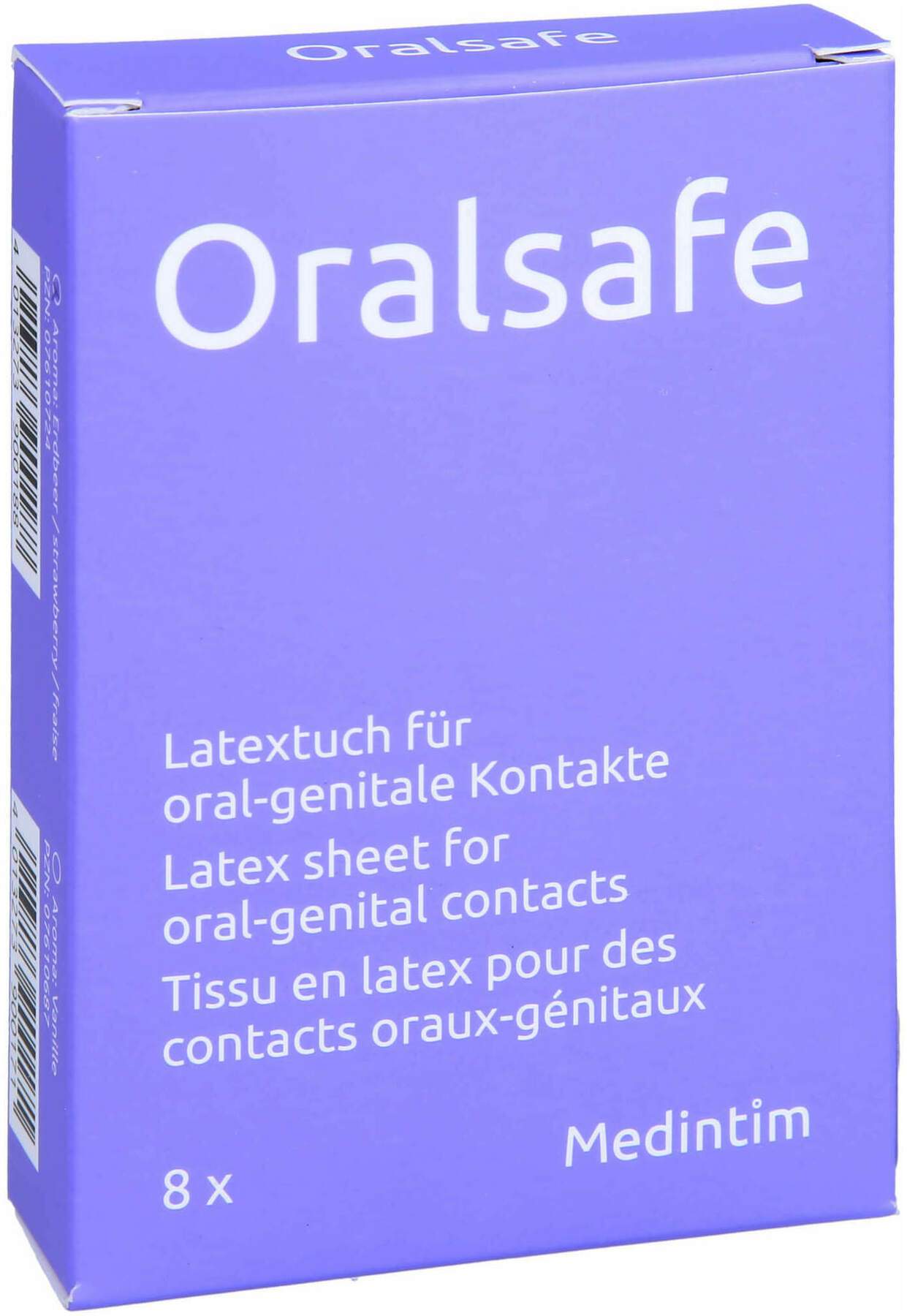 Oral Safe Latexschutztuch Erdbeere  8 Stk