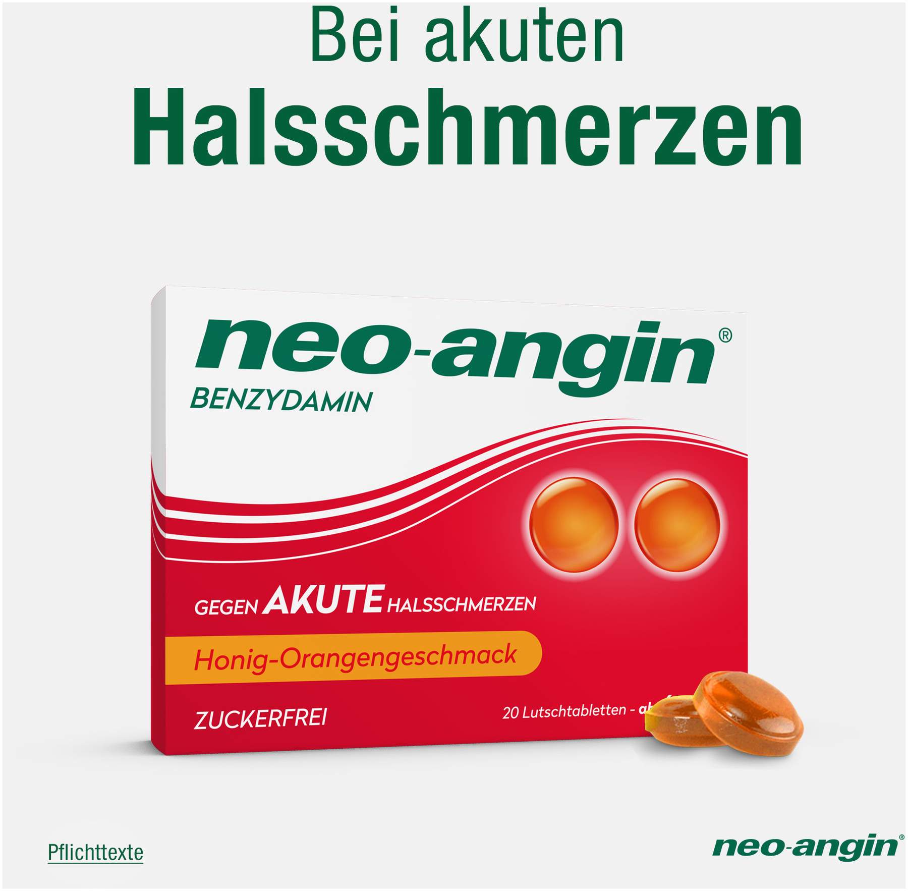 Neo angin Benzydamin Honig - Orange 20 Lutschtabletten