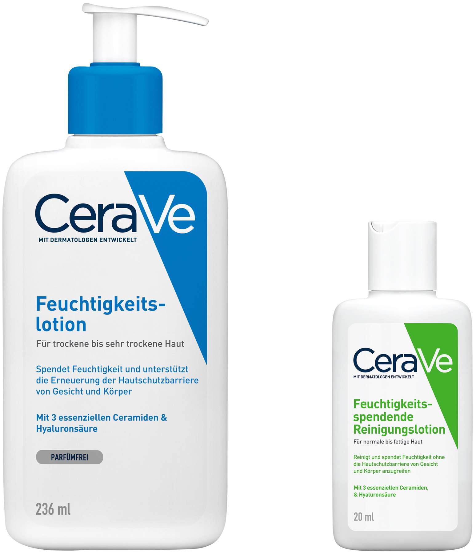 CeraVe Feuchtigkeitslotion 236 ml + gratis feuchtigkeitsspendende Reinigungslotion 20 ml