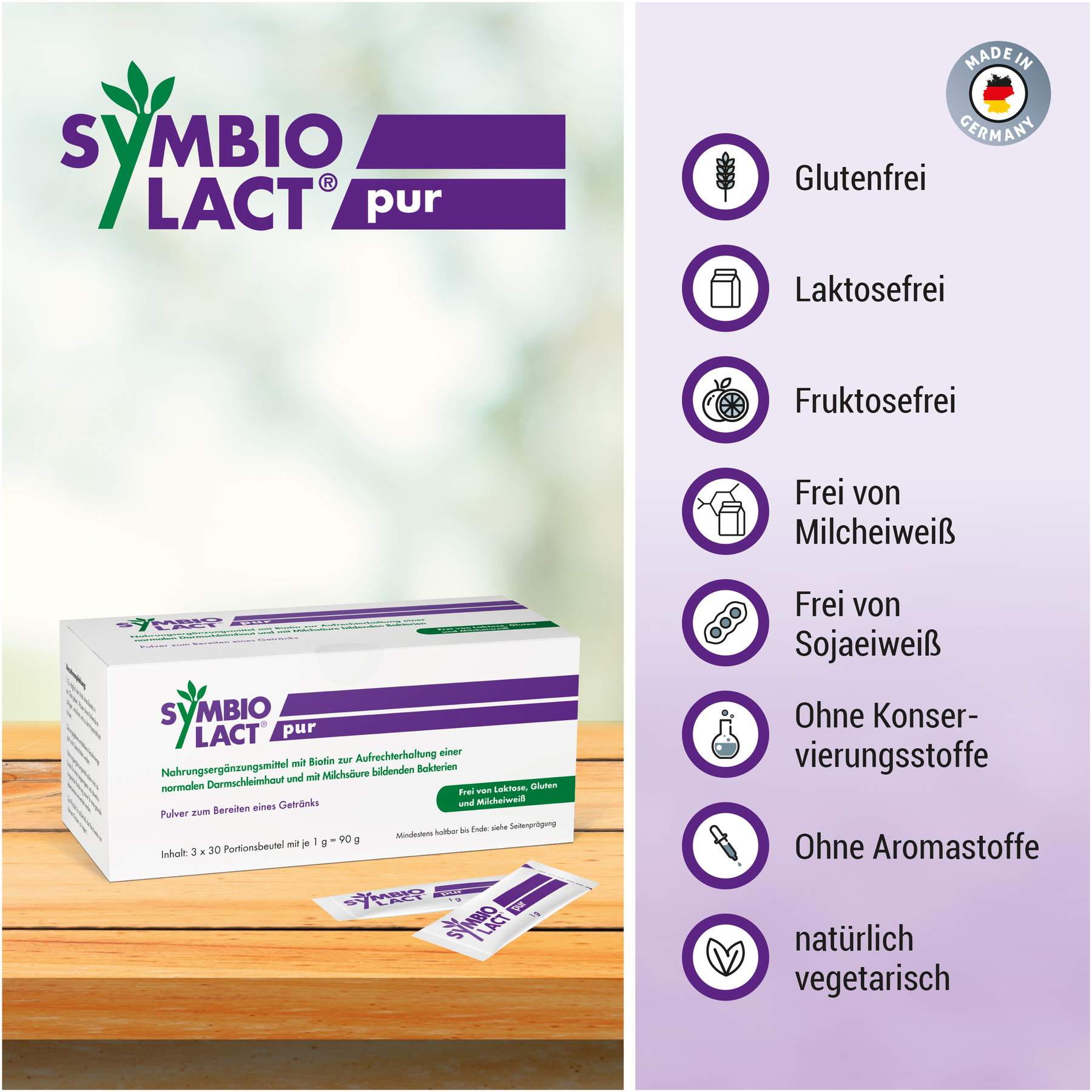 Symbiolact Pur Nahrungsergänzungsmittel 3 X 30 G Pulver