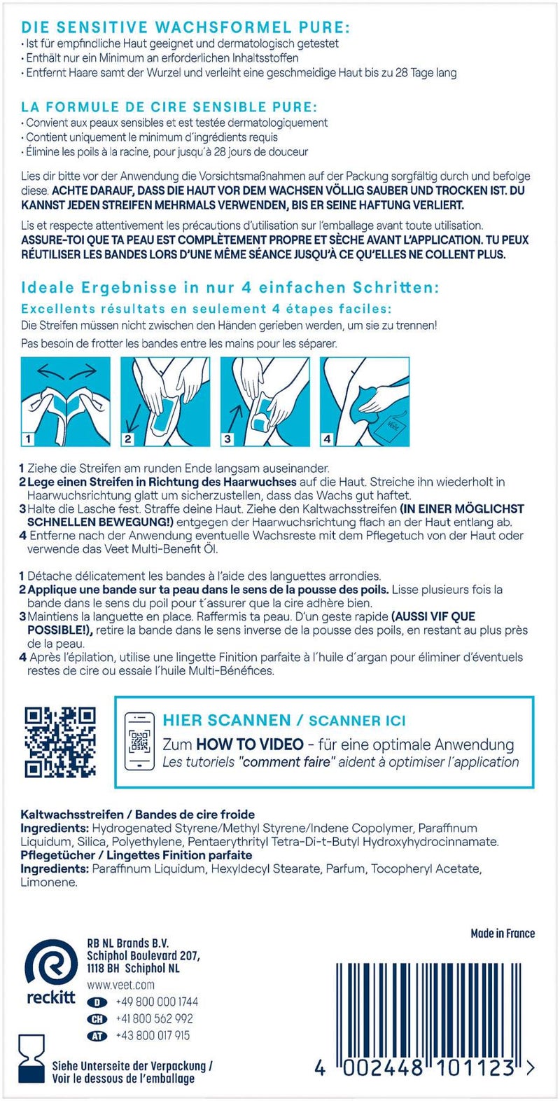 Veet Enthaarungsstreifen Sensitive 10 X 2 Streifen