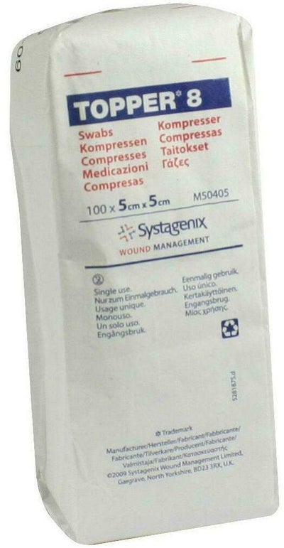 Topper 8 Kompresse Unsteril 5 X 5 cm 100 Kompressen