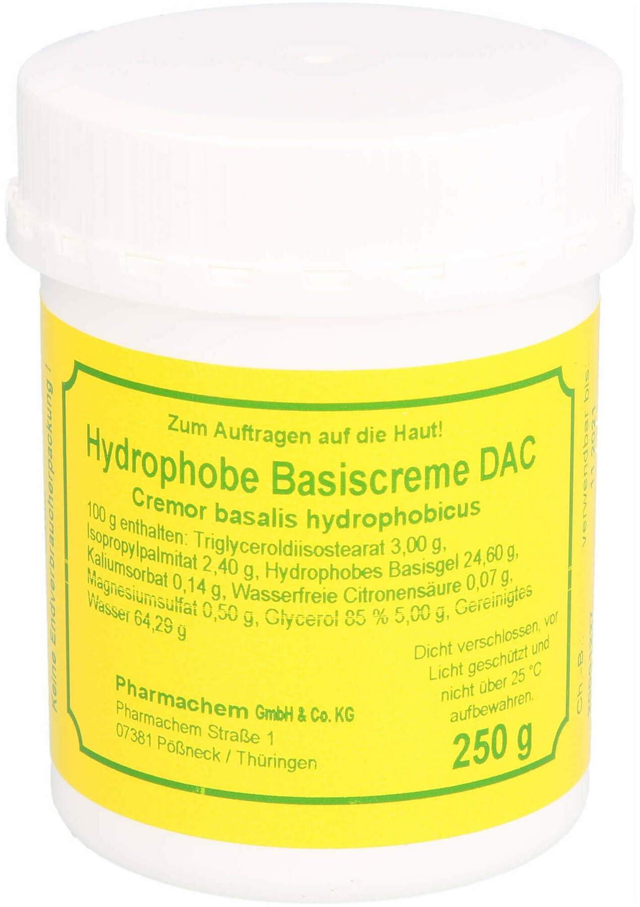 Hydrophobe Basiscreme Dac 250 G