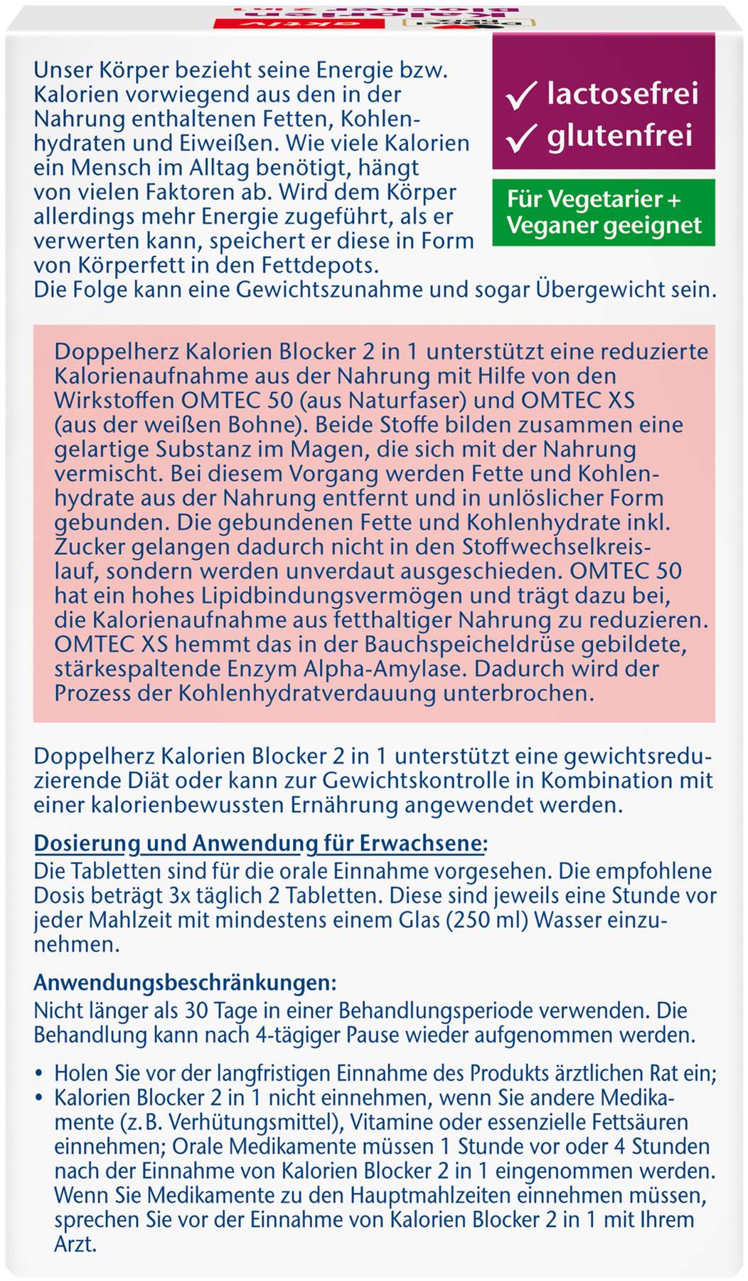 Doppelherz aktiv Kalorien Blocker 2in1 Tabletten 30 Stück