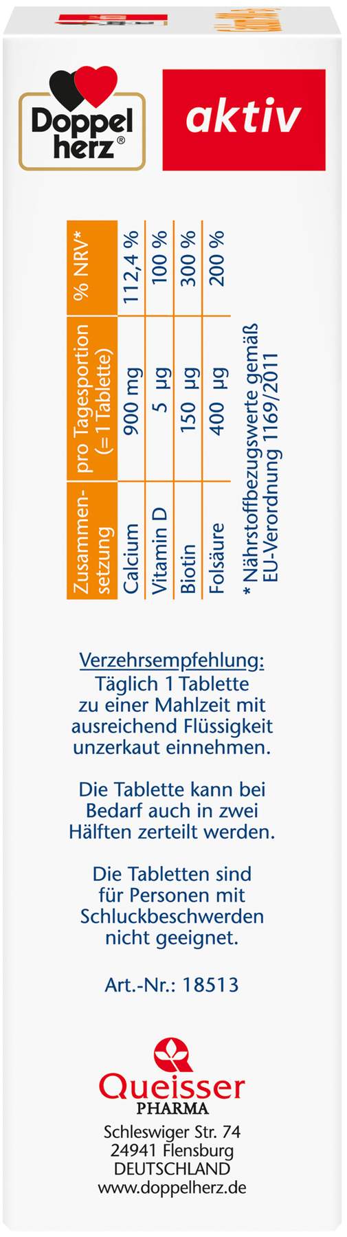 Doppelherz Aktiv Calcium 900 + D3 80 Tabletten