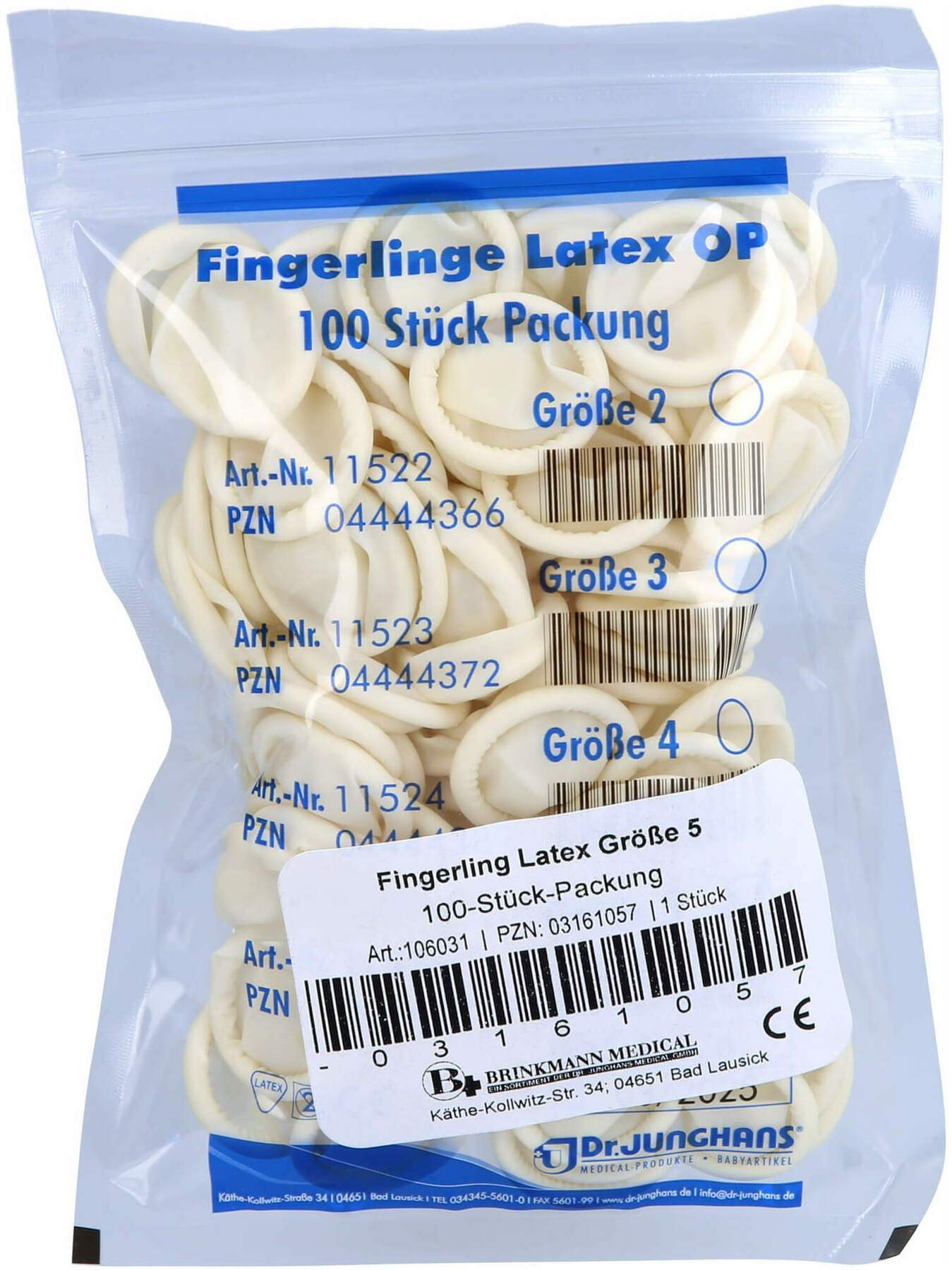 Fingerling Op Latex Gr.5 Gerollt