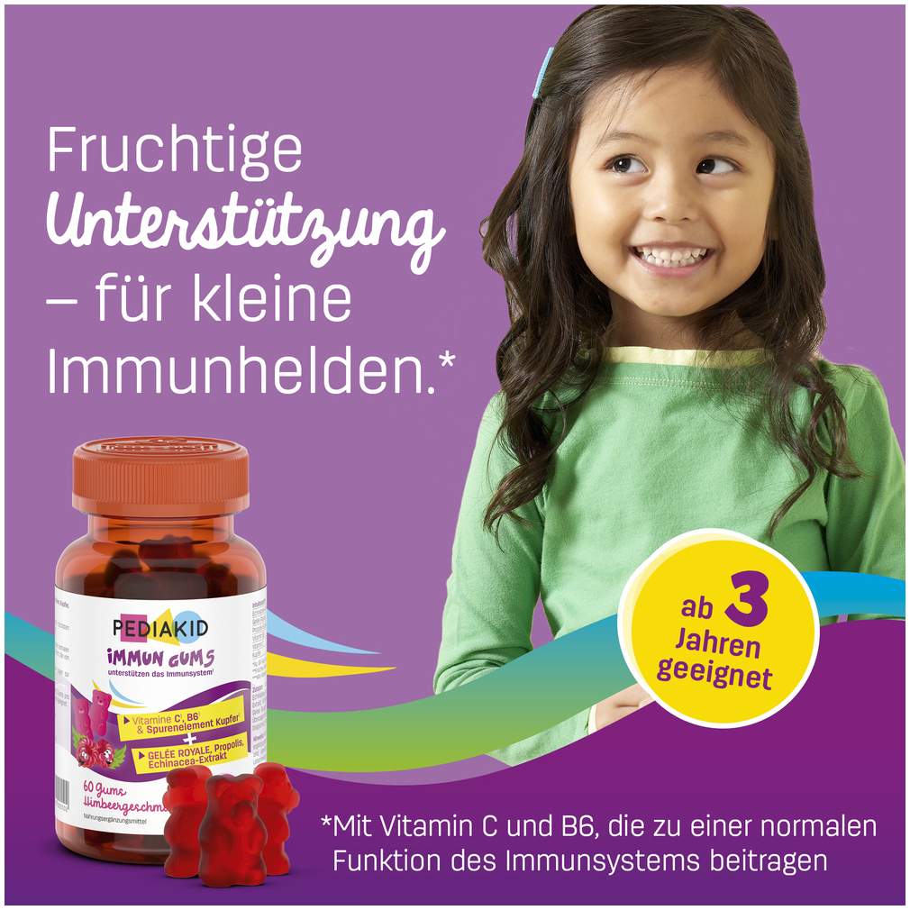 Pediakid Immun Gums mit Himbeergeschmack