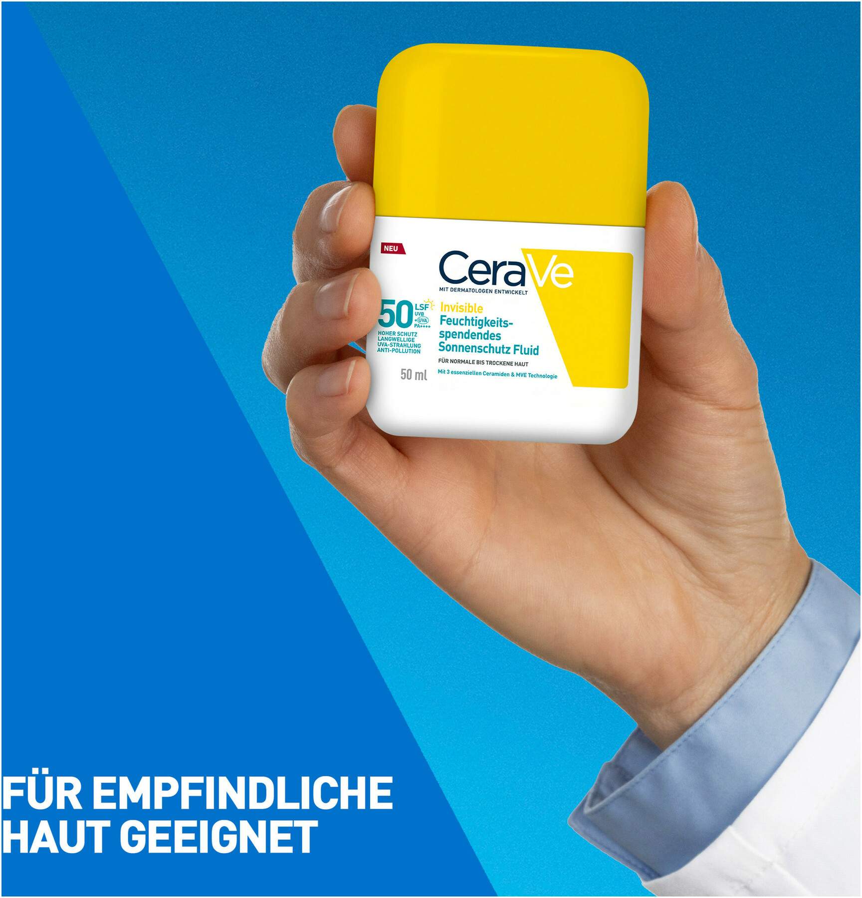CeraVe Invisible Feuchtigkeitsspendendes Sonnenschutz Fluid LSF50 50 ml