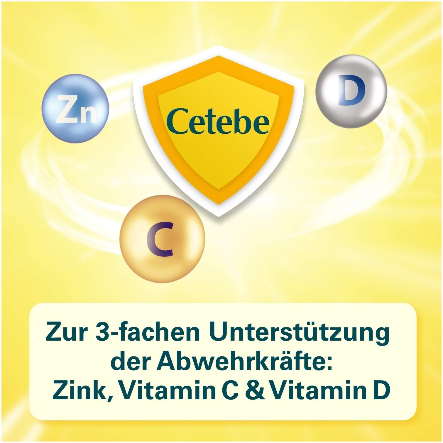 Cetebe Abwehr plus Vitamin C + Vitamin D3 + Zink 120 Kapseln