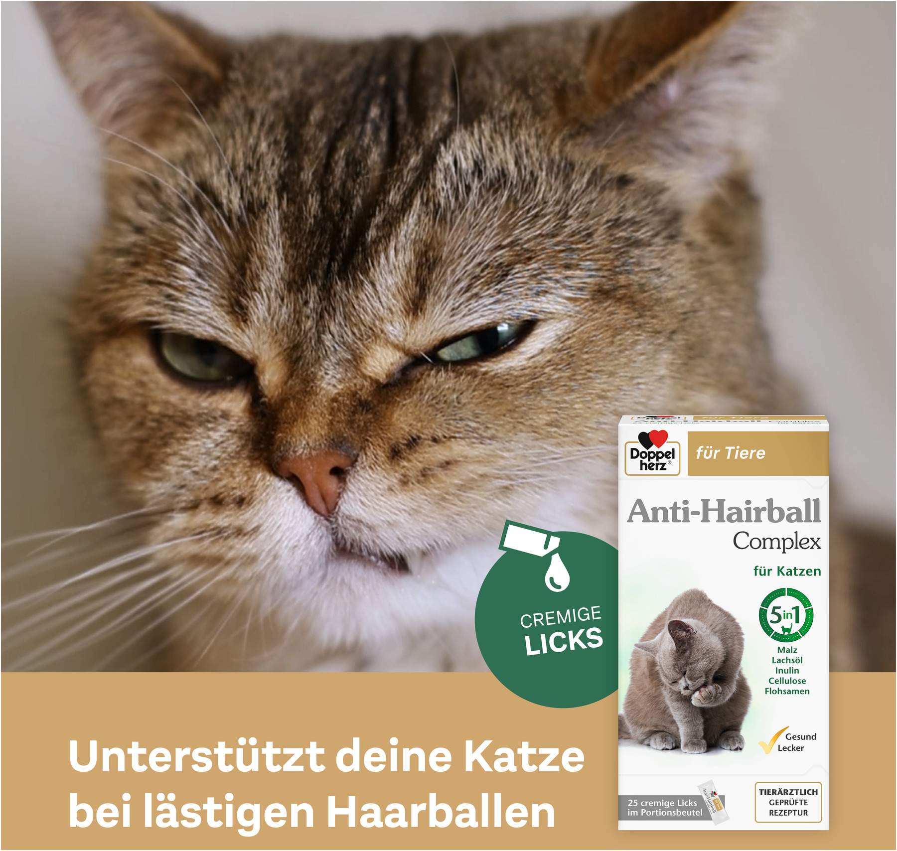 Doppelherz Anti-Hairball Complex für Katzen 25 Licks