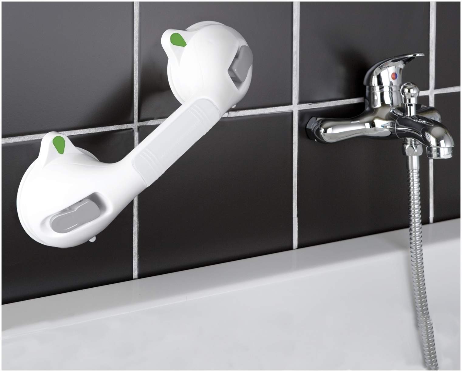 Wandgriff SECURA, 29 cm Saugnapf mit Saugnapf und Ampelsystem