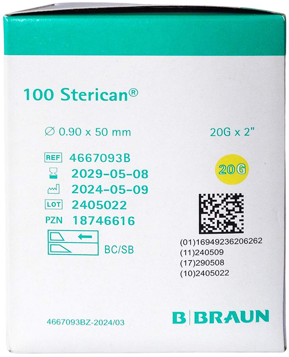 Sterican Einmalkanüle 20 G 50 mm 100 Kanülen