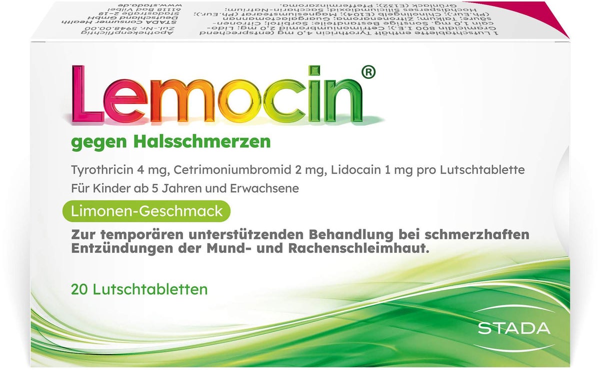 Lemocin gegen Halsschmerzen 20 Lutschtabletten