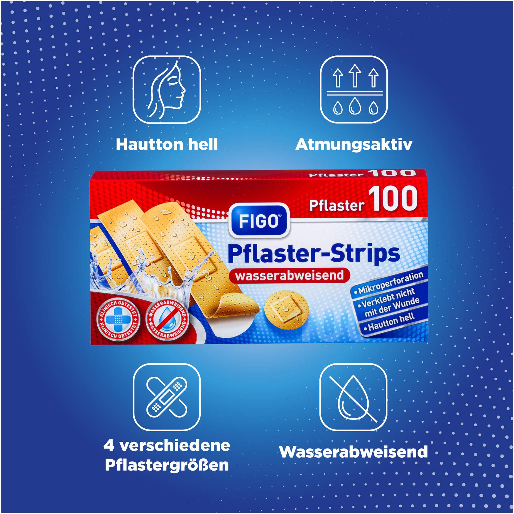 Figo Pflaster-Strips Wasserabweisend 100 Stück