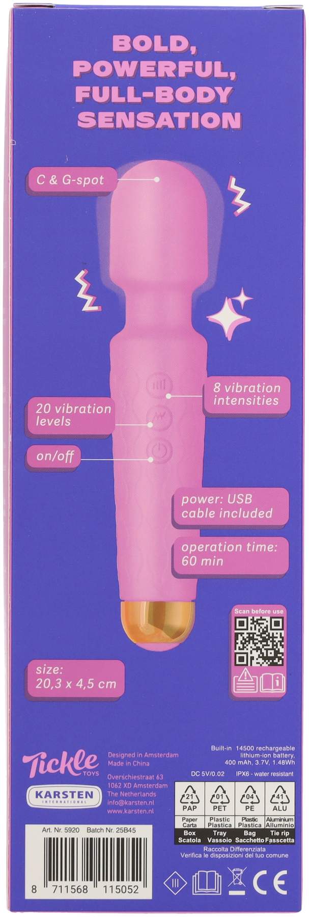 Tickle Toys Big Tease Vibrator, Hot Pink