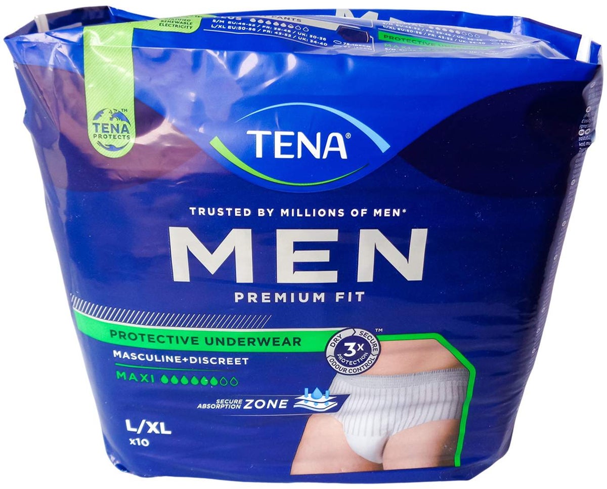 Tena Men Premium Fit Protective Underwear Maxi L-Xl 10 Stück