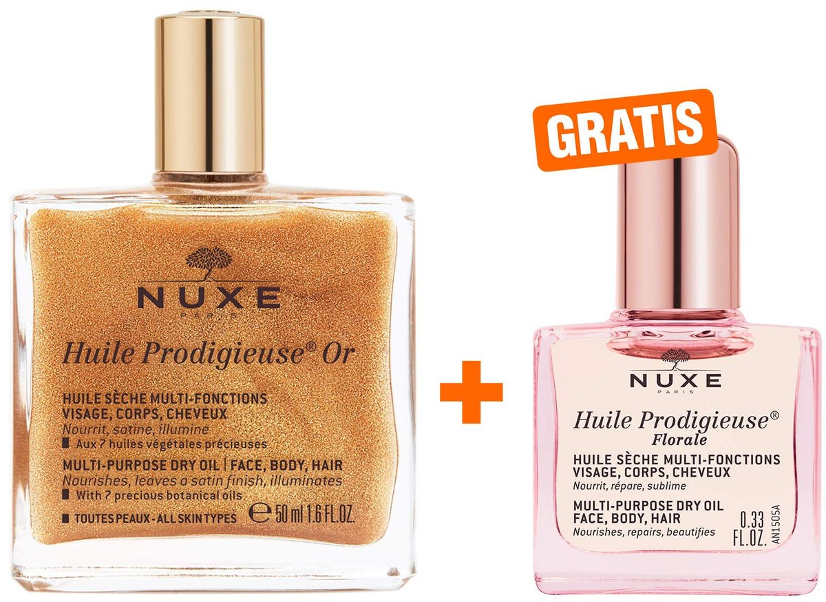 NUXE Huile Prodigieuse OR 50 ml + gratis Huile Prodigieuse Florale 10 ml