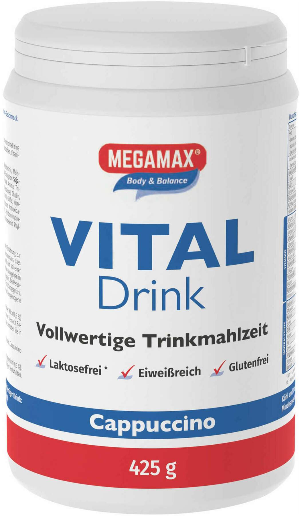Megamax Vital Drink Cappuccino Pulver 425g