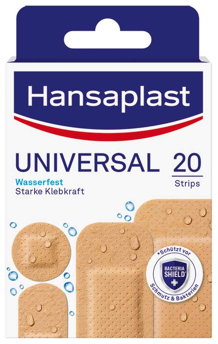 Hansaplast Universal Pflasterstrips wasserfest 4 Größen 20 Pflaster