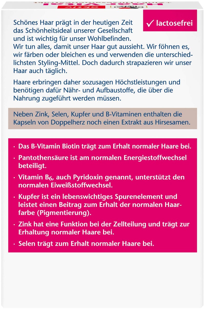 Doppelherz Aktiv Haar Vital + Zink + Hirsesamenextrakt 30 Kapseln